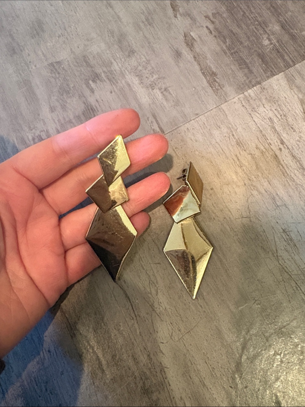 Gold Geometric Drop Earrings - Fashion Jewelry